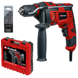 Einhell Darbeli Matkap TC-ID 720/1 E Kit (delme/darbeli delme, 13 mm mandren, devir elektroniği, beton için 5 parçalı uç seti + E-Box Basic)