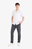 DeFacto Yazlık Beli Lastikli Jogger Pantolon Slim Fit Dar Kesim Düz Paça Pamuklu Cepli D2671AX25SMGR439