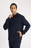 DeFactoFit Standart Fit Bisiklet Yaka Skuba Dalgıç Kumaş Sporcu Sweatshirt B4757AX24SPNV146