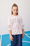 DeFacto Kız Çocuk NBA Chicago Bulls Oversize Geniş Kalıp Bisiklet Yaka Sweatshirt C0802A824SPPN424