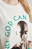 DeFacto Coool Tupac Shakur Oversize Geniş Kalıp Bisiklet Yaka Kısa Kollu Tişört C3802AX24SMWT32
