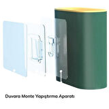 Miracle Omni® Duvara Monte Edilebilir Kapaklı Askılı Klozet Yumuşak Silikon Başlıklı Tuvalet Fırçası Seti