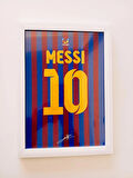 30x42 cm Lionel Messi Çerçeveli Poster Tablo 1 mm Şeffaf PVC Önyüzey Korumalı Tablo