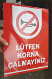 30x40 Cm Lütfen Korna Çalmayınız Uyarı Levhası 5 mm Dekota Levha