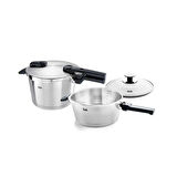 Fissler Vitaquick Premium 6 lt + 3.5 lt Düdüklü Tencere + Cam Kapak