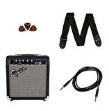 Squier Sonic Stratocaster Black Frontman 10G Amfi Elektro Gitar Seti