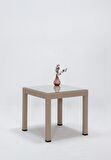 Rattan Small Lüx Camlı Cappucino Masa Takımı Bahçe&balkon 1 Camlı Masa + 4 Sandalye