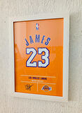 30x42 cm Lebron James Nba Forma Tasarımlı Çerçeveli Poster Tablo