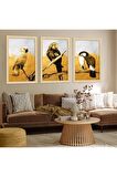 GOLD AYNALI PLEKSİ ÇERÇEVELİ SOYUT ŞEKİLLİ ALTIN YAPRAK TABLOSU