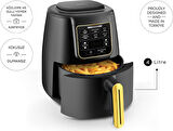 Karaca Air Pro Cook 3 In 1 Xl Ev Yemeği, Közleme, Sulu Yemek Tencereli Airfryer Black Gold 4 Kişilik