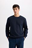 DeFacto Regular Fit Bisiklet Yaka Jakarlı Sweatshirt D5392AX24AUNV135