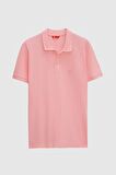 Ds Damat Regular Fit Pembe Pike Dokulu %100 Pamuk Kıvrılmaz Polo Yaka Nakışlı T-Shirt 4HC14ORT51000