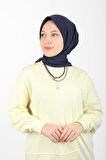Aker Eşarp Koyu Lacivert Kadın Düz Polyester Eşarp