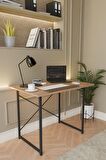 60x90 Çalışma Masası Metal Ayaklı Ders Çalışma Ofis Masası Atlantik Çam