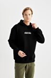 DeFacto Art Hokusai Boxy Fit Kapüşonlu Sırt Baskılı Sweatshirt B0371AX23CWBK81