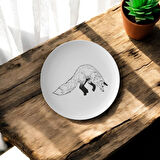 Tilki Desenli Porselen Tabak