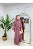 Kadın Tesettür 2'Li Takım Ferace Formunda Tunik & Pantolon