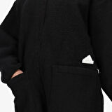 Adidas Polar Fleece Full Zİp Long Hoodie Kadın Çift Taraflı Bol Kesim Kapüşonlu Uzun Polar Sweatshirt Siyah