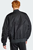 Adidas Adilenium Oversize Reversible Bomber Jacket Erkek Çift Traflı Geniş Kalıp Bomber Ceket Siyah-Mavi