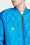 Adidas Adilenium Oversize Reversible Bomber Jacket Erkek Çift Traflı Geniş Kalıp Bomber Ceket Siyah-Mavi
