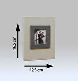 NRCN 10x15 cm 100'lük Koton Desenli Lüks Fotoğraf Albümü (Krem)