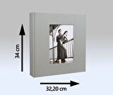 NRCN 10x15 cm 500'lük Koton Desenli Lüks Klasör Tipi Fotoğraf Albümü (Vizon)