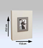 NRCN 15x21 cm 100’lük Koton Desenli Lüks Fotoğraf Albümü (Krem)