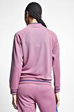 Kadın Mürdüm-lacivert Fermuarlı Spor Sweatshirt Mürdüm22n-2109