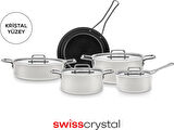 Karaca Swiss Crystal Mastermaid 9 Parça Indüksiyon Tabanlı Tencere Seti Cream