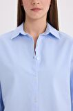Oversize Geniş Kalıp Basic Düz Oxford Uzun Kollu Gömlek