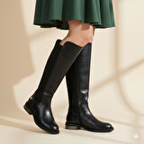 Mammamia D25KC-2370 Hakiki Deri Streç Kadın Çizme