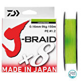 Daiwa J Braid PE 8X İp Misina 0.16mm 9kg 150mt Açık Yeşil