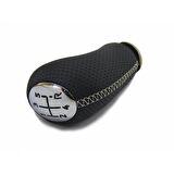 Renault Megane 3-Fluence Deri Vites Topuzu-5 ileri (Delikli Deri & Bej Dikiş)