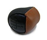 Renault Symbol Deri Vites Topuzu Ve Vites Körüğü (2007 - 2012) Taba & Siyah Deri