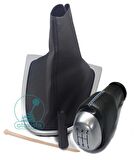 Renault Clio 4 Deri Vites Topuzu Ve Vites Körüğü (Mavi Dikişli)