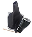 Renault Clio 4 Deri Vites Topuzu Ve Vites Körüğü (Mavi Dikişli)