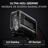 NOCO AIR20 12Volt Akü Bağlantı Maşalı 100 PSI Ayarlanabilir Dijital Basınç Göstergeli Profesyonel Lastik Şişirme Pompası