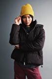 DeFacto Su Geçirmez Kapüşonlu Suni Kürklü Puffer Şişme Mont A0757AX23WNBK27