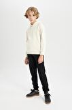 DeFacto Erkek Çocuk Cepli Kapüşonlu Kalın Okul Sweatshirt C7565A824AUER42