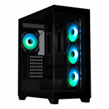 BitFenix Ceto Premium Edition 600W 80+ White USB 3.2 FRGB ATX Mid Tower Siyah Kasa