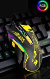 Katsuta M-762 4800DPI Rgb Gaming Oyuncu Mouse - Siyah