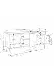 Mezza 1544 Artemis 139 cm Tv Ünitesi Hat-Antrasit