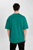 DeFacto Comfort Regular Fit Rahat Kalıp Bisiklet Yaka Baskılı Kısa Kollu Tişört B6380AX24SPGN1046