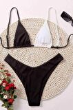 Angelsin Siyah Beyaz Bikini Üst Çok Renkli