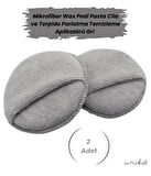Mikrofiber Wax Pedi Pasta Cila ve Torpido Parlatma Temizleme Aplikatörü Gri 2 Adet