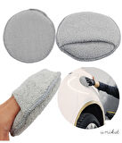 Mikrofiber Wax Pedi Pasta Cila ve Torpido Parlatma Temizleme Aplikatörü Gri 2 Adet