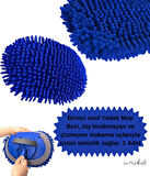 Teleskopik Mikrofiber Araç Yıkama Fırçası Yedek Mop Başlığı Mavi 1 Adet