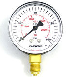 Pakkens Çap 50 0/160 Bar Kuru Tip Basınç Ölçer, Manometre, Basınç Göstergesi 1/4''