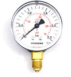 Pakkens Çap 50 0/2.5 Bar Kuru Tip Basınç Ölçer, Manometre, Basınç Göstergesi 1/4''