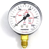 Pakkens Çap 50 0/250 Bar Kuru Tip Basınç Ölçer, Manometre, Basınç Göstergesi 1/4''